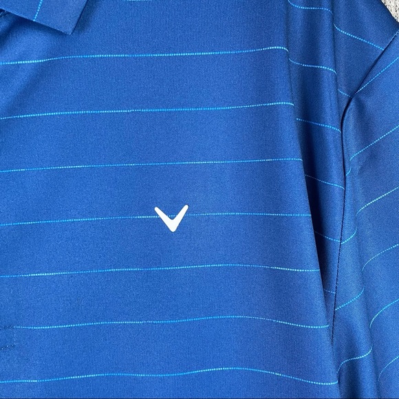 Callaway Golf Polo Opti-Dri Blue Striped Short Sleeve Shirt Men’s Size Medium - Picture 4 of 8